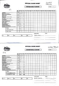 Class 1 Score Sheets